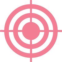 A pink target with a cross in the center vector