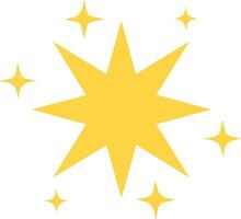A yellow star with stars around it vector