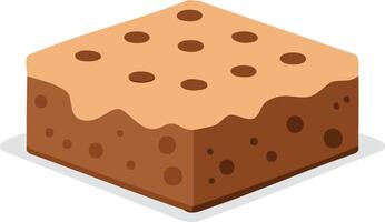 A brown square cake with dots on it vector