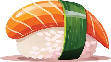 Sushi roll with salmon vector