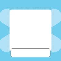 light blue simple square frame border design vector