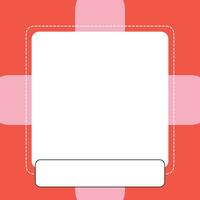 orange simple square frame border design vector