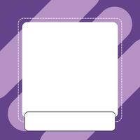 purple simple square frame border design vector