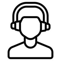 Icon Headphones Music Equipment illustration vector
