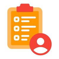 Clipboard with User Profile Icon illustration flat vector