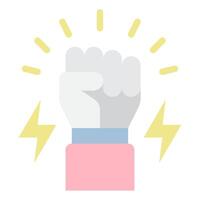 3D Illustration, clenched fist with lightning vector