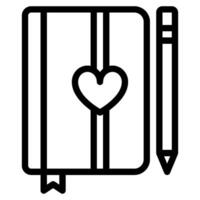 Notebook with Heart and Pen Icon illustration vector