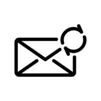 Synchronize Email Icon Envelope with a Circular Refresh Arrow Symbol vector