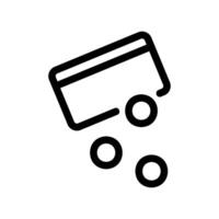 Simplistic Line Art of Credit Card with Dropping Coins Below vector
