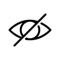 Eye Icon with a Diagonal Slash Indicating Hidden or No Vision Access vector