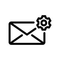 Email Settings Icon Envelope Combined with a Gear or Cogwheel Symbol vector