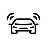 Autonomous Vehicle Icon with Sensor Waves Radiating Upwards vector