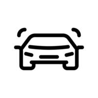 Front View of a Smart Car with Active Sensor Indicators Above vector