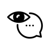Eye Icon within a Speech Bubble Representing Visual Communication or Opinion vector
