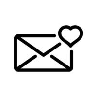 Valued Correspondence Line Art Envelope and Heart Shape for Preferred Mail vector