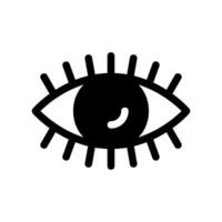 Eye Icon with Detailed Eyelashes and Highlight Reflection in Pupil vector