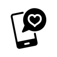 Smartphone Displaying a Heart Icon in a Speech Bubble Message vector