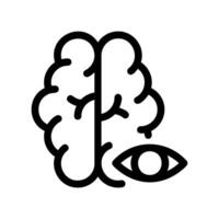 Visual Intelligence Icon Depicting Brain and Eye Interconnection Art vector