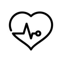 Heart Icon with an ECG Line Symbolizing Life, Vitality, or Intense Passion vector