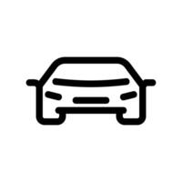 Simple Front View Outline of a Standard Automobile Icon vector