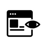 Browser Window Icon with an Eye, Signifying Web Page Views or Online Visibility vector