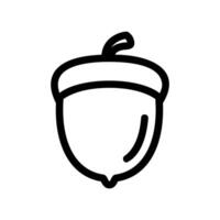Acorn Icon with a Solid Cap and an Outlined Nut Body Detail vector
