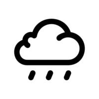 Single Cloud Icon with Several Raindrops Falling Beneath It vector