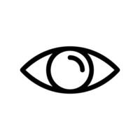 Outline Eye Icon with a Small Circular Highlight Reflecting Light Source vector