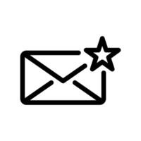 Favorite Email Icon Depicting an Envelope Marked with a Star Symbol vector