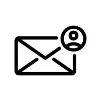 User Email Icon Envelope Combined with a Stylized Person Silhouette vector