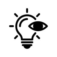 Lightbulb Icon with an Eye Inside, Symbolizing a Visionary Idea or Insight vector