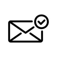 Verified Email Icon Showing an Envelope with a Prominent Check Mark vector