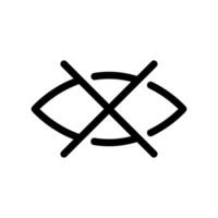 Eye Icon Marked with a Large X Indicating Deletion or Error State vector