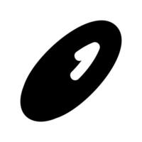 Minimalist Line Art Icon of a Simple Oval Tablet vector