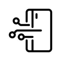 Bank Card Integrated with Neural Network in Sleek Black Outline vector