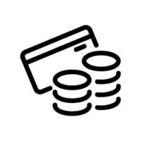 Payment Card Positioned Beside a Neatly Stacked Pile of Coins vector