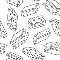 seamless pattern with sponges for cleaning in doodle style. Drawing for various projects with equipment for cleaning. vector
