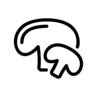Black Icons of Small and Large Mushrooms on White Background vector