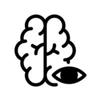 Brain and Eye Combination Icon Symbolizing Insight, Perception, or Visual Intelligence vector