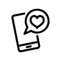 Smartphone with a Heart in a Speech Bubble vector