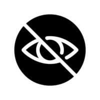 Circular Prohibition Symbol with Crossed Out Eye Indicating No Visibility vector