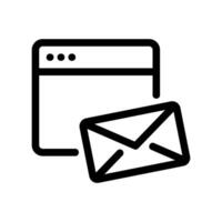Webmail Interface Icon Browser Window Displaying an Adjacent Envelope Symbol vector