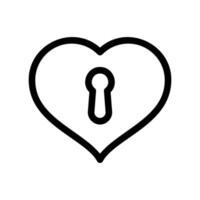 Monochrome Heart Icon with a Central Keyhole Design for Love and Secrets vector