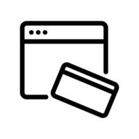 Browser Window Interface with a Credit Card for Online Payments vector