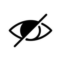 Stylized Eye Icon with a Diagonal Line Indicating Impaired or Obscured Vision vector
