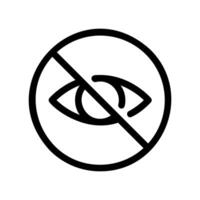 Eye Icon within a Prohibition Circle Symbolizing No Viewing Clearly vector