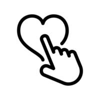 Hand Cursor Clicking on a Heart Icon vector