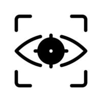 Biometric Eye Scan Icon with Targeting Reticle for Identification vector