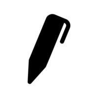 Isolated Black Stylus or Pen Icon for Digital Input or Signature vector