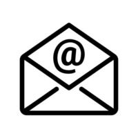 Modern Email Icon Showcasing an Envelope with Central At Symbol vector